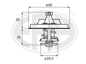 ERA 350164 termostatas, aušinimo skystis 
 Aušinimo sistema -> Termostatas/tarpiklis -> Thermostat
T0697157, 1 612 191, 6 182 480