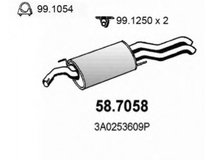 ASSO 58.7058 galinis duslintuvas 
 Išmetimo sistema -> Duslintuvas
3A0253609P
