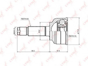 LYNXauto CO-3708 jungčių komplektas, kardaninis velenas
