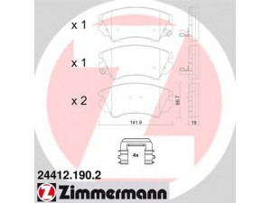 ZIMMERMANN 24412.190.2 stabdžių trinkelių rinkinys, diskinis stabdys 
 Techninės priežiūros dalys -> Papildomas remontas
13237751, 13502052, 16 05 232, 16 05 434