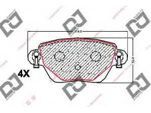 DJ PARTS BP1701 stabdžių trinkelių rinkinys, diskinis stabdys 
 Techninės priežiūros dalys -> Papildomas remontas
7701207187
