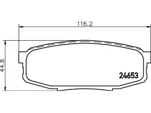 HELLA 8DB 355 013-771 stabdžių trinkelių rinkinys, diskinis stabdys 
 Techninės priežiūros dalys -> Papildomas remontas
044660C010, 0446660120, 0446660160