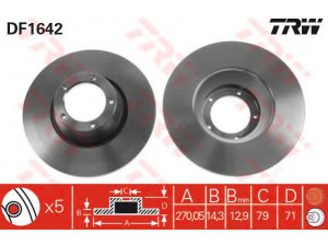 TRW DF1642 stabdžių diskas 
 Dviratė transporto priemonės -> Stabdžių sistema -> Stabdžių diskai / priedai
1117075, 1539549, 5022674, 5022677