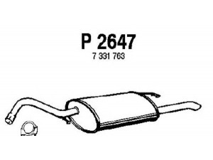 FENNO P2647 galinis duslintuvas 
 Išmetimo sistema -> Duslintuvas
1033719, 7331763