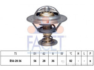FACET 7.8222S termostatas, aušinimo skystis 
 Aušinimo sistema -> Termostatas/tarpiklis -> Thermostat
90916-03093, 90916-03123, 90916-03143