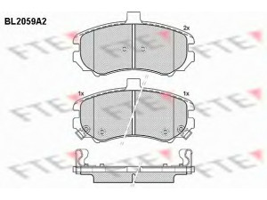 FTE BL2059A2 stabdžių trinkelių rinkinys, diskinis stabdys 
 Techninės priežiūros dalys -> Papildomas remontas
58101-2DA50