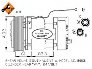 NRF 32753 kompresorius, oro kondicionierius 
 Oro kondicionavimas -> Kompresorius/dalys
3962650, 7403360, 8113624