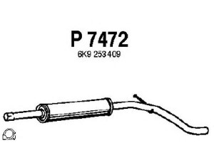 FENNO P7472 vidurinis duslintuvas 
 Išmetimo sistema -> Duslintuvas
6K9253409, 6K9253409D, 6K9253409F