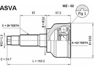 ASVA MZ-02 jungčių komplektas, kardaninis velenas 
 Ratų pavara -> Sujungimai/komplektas
G001-25-500A/, G001-25-600A/, G001-25-600B