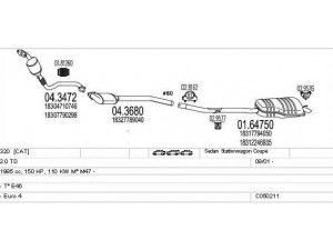 MTS C050211007715 išmetimo sistema 
 Išmetimo sistema -> Išmetimo sistema, visa