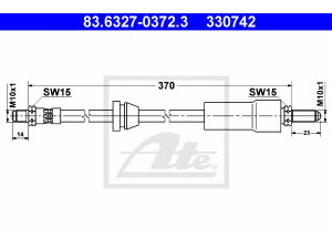 ATE 83.6327-0372.3 stabdžių žarnelė