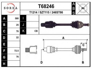 EAI T68246 kardaninis velenas 
 Ratų pavara -> Kardaninis velenas