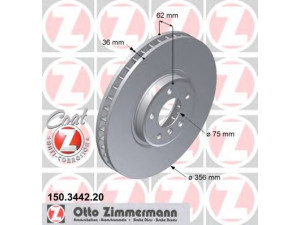 ZIMMERMANN 150.3442.20 stabdžių diskas 
 Dviratė transporto priemonės -> Stabdžių sistema -> Stabdžių diskai / priedai
3411 6 756 847