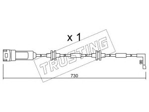 TRUSTING SU.143 įspėjimo kontaktas, stabdžių trinkelių susidėvėjimas 
 Stabdžių sistema -> Susidėvėjimo indikatorius, stabdžių trinkelės
6238322, 90495145