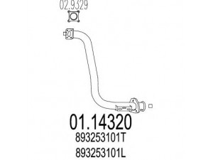 MTS 01.14320 išleidimo kolektorius 
 Išmetimo sistema -> Išmetimo vamzdžiai
893253101L, 893253101T