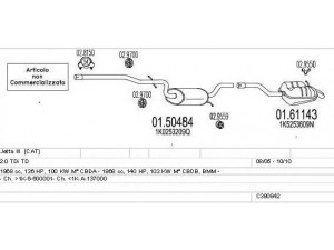 MTS C380842016275 išmetimo sistema 
 Išmetimo sistema -> Išmetimo sistema, visa