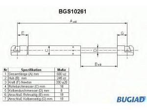 BUGIAD BGS10261 dujinė spyruoklė, bagažinė 
 Priedai -> Bagažinė/pakrovimo skyrius
132684, 90078113