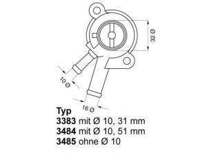 WAHLER 3484.87D termostatas, aušinimo skystis 
 Aušinimo sistema -> Termostatas/tarpiklis -> Thermostat
775 9596