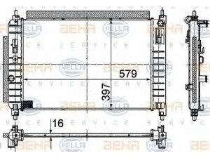 HELLA 8MK 376 730-811 radiatorius, variklio aušinimas 
 Aušinimo sistema -> Radiatorius/alyvos aušintuvas -> Radiatorius/dalys
9024142