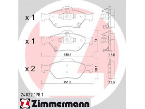 ZIMMERMANN 24022.178.1 stabdžių trinkelių rinkinys, diskinis stabdys 
 Techninės priežiūros dalys -> Papildomas remontas
04465-0D050