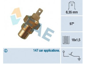 FAE 35210 temperatūros jungiklis, aušinimo skysčio įspėjimo lemputė 
 Aušinimo sistema -> Siuntimo blokas, aušinimo skysčio temperatūra
60739133, 79.100.137.85, 79.100.140.16