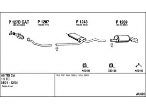 FENNO AU608 išmetimo sistema 
 Išmetimo sistema -> Išmetimo sistema, visa