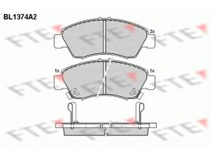 FTE BL1374A2 stabdžių trinkelių rinkinys, diskinis stabdys 
 Techninės priežiūros dalys -> Papildomas remontas
06450-S2G-000, 06450-S2G-J01, 06450-SEL-T00