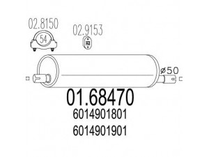 MTS 01.68470 galinis duslintuvas 
 Išmetimo sistema -> Duslintuvas
6014901801, 6014901901, 6014902821