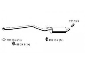 ERNST 331272 vidurinis duslintuvas 
 Išmetimo sistema -> Duslintuvas
1 437 836, 1 437 838, 1 499 976
