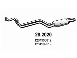 ASSO 28.2020 priekinis duslintuvas 
 Išmetimo sistema -> Duslintuvas
1264905819, 1264909519