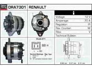 DELCO REMY DRA7301 kintamosios srovės generatorius 
 Elektros įranga -> Kint. sr. generatorius/dalys -> Kintamosios srovės generatorius
541598, 7700793594, 7701351762