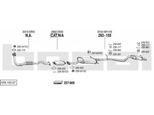 BOSAL 058.183.67 išmetimo sistema 
 Išmetimo sistema -> Išmetimo sistema, visa