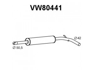 VENEPORTE VW80441 priekinis duslintuvas 
 Išmetimo sistema -> Duslintuvas
6N0253209J