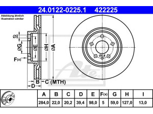 ATE 24.0122-0225.1 stabdžių diskas 
 Dviratė transporto priemonės -> Stabdžių sistema -> Stabdžių diskai / priedai
46427948, 60606170