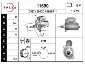 EAI 11690 starteris 
 Elektros įranga -> Starterio sistema -> Starteris