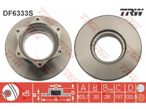 TRW DF6333S stabdžių diskas 
 Stabdžių sistema -> Diskinis stabdys -> Stabdžių diskas
6684230012
