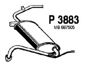 FENNO P3883 galinis duslintuvas 
 Išmetimo sistema -> Duslintuvas
MB514484, MB687505