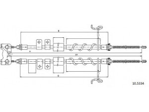 CABOR 10.5334 trosas, stovėjimo stabdys
2T142A603AG, 4388052, 4407357, 4419300