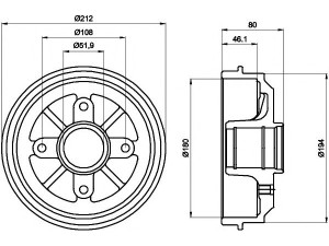 HELLA PAGID 8DT 355 301-281 stabdžių būgnas 
 Stabdžių sistema -> Būgninis stabdys -> Stabdžių būgnas
424735, 424744, 95659622, 424735