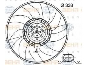 HELLA 8EW 351 000-481 ventiliatorius, radiatoriaus 
 Aušinimo sistema -> Oro aušinimas
8K0 959 455 Q