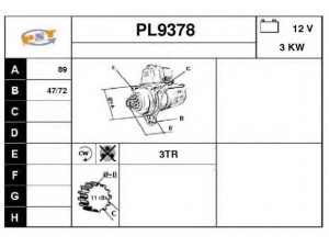 SNRA PL9378 starteris