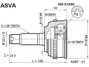 ASVA HN-31A50 jungčių komplektas, kardaninis velenas 
 Ratų pavara -> Sujungimai/komplektas
44010-SH9-970, 44011-SH9-J71, 44305-SH9-971