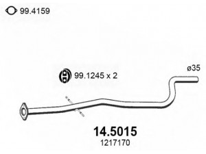 ASSO 14.5015 išleidimo kolektorius 
 Išmetimo sistema -> Išmetimo vamzdžiai
1217170, 1457191