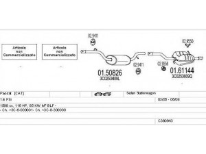 MTS C380843016277 išmetimo sistema 
 Išmetimo sistema -> Išmetimo sistema, visa