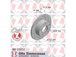 ZIMMERMANN 100.1237.52 stabdžių diskas 
 Stabdžių sistema -> Diskinis stabdys -> Stabdžių diskas
4B0 615 601