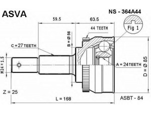 ASVA NS-364A44 jungčių komplektas, kardaninis velenas 
 Ratų pavara -> Sujungimai/komplektas
39211-AV325, 39211-AV625, C9211-AU32A