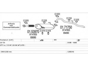 MTS C250319005456 išmetimo sistema 
 Išmetimo sistema -> Išmetimo sistema, visa