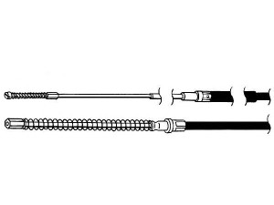 KAWE VW02147 trosas, stovėjimo stabdys 
 Stabdžių sistema -> Valdymo svirtys/trosai
357609721