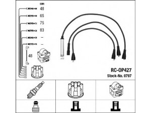 NGK 0797 uždegimo laido komplektas 
 Kibirkšties / kaitinamasis uždegimas -> Uždegimo laidai/jungtys
1612462, 90 009 357, 90009357