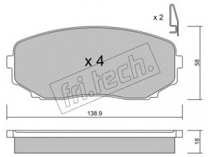 fri.tech. 889.0 stabdžių trinkelių rinkinys, diskinis stabdys 
 Techninės priežiūros dalys -> Papildomas remontas
EHY2-33-28Z, L2Y6-33-23Z, L2Y6-33-28Z